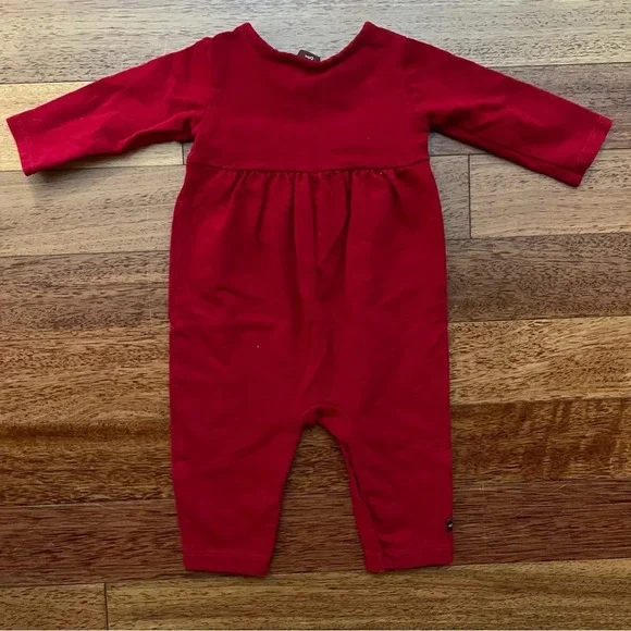 Tea Collection Red Rose Floral Romper, Size 3-6 Months - Picture 6 of 7